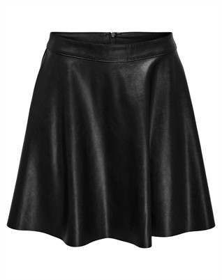 OnlUna Faux Leather Flared Nederdel